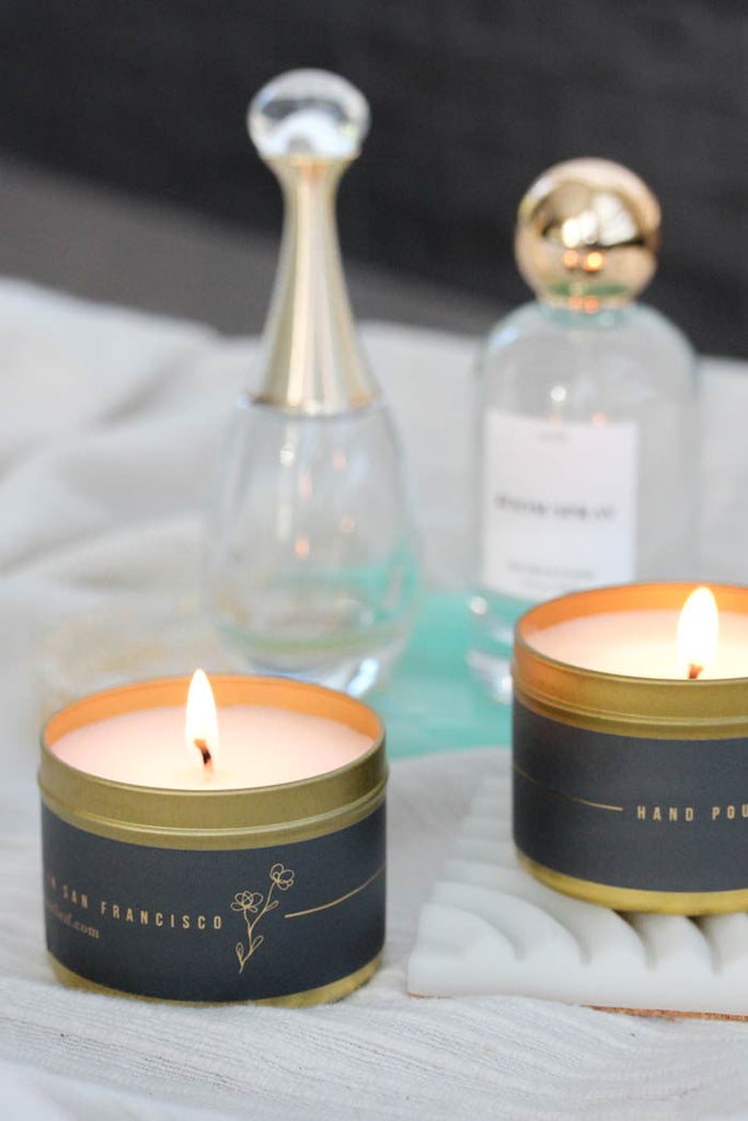 Lily & Bergamot Gold Tin Candle - esselleSF