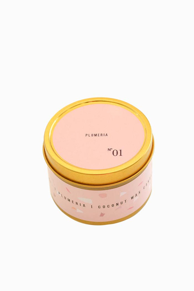 Plumeria Gold Tin Candle - esselleSF