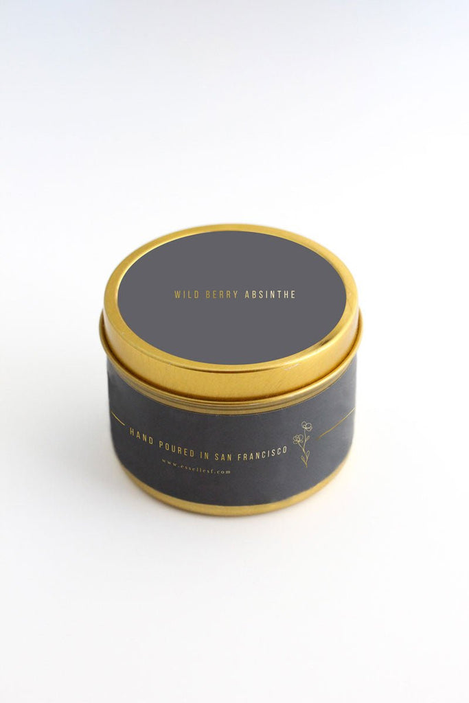 Wild Berry Absinthe Gold Tin Candle - esselleSF